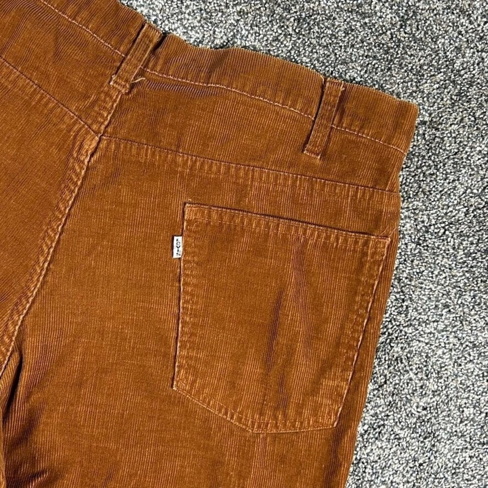 Vintage Levis Brown Corduroy Pants White Tab‎ Mens 38x31 USA Made 80s Talon Zip - Picture 3 of 12